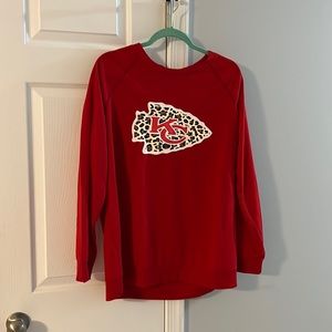 Red and Leopard Kansas City Chiefs Sweatshirt